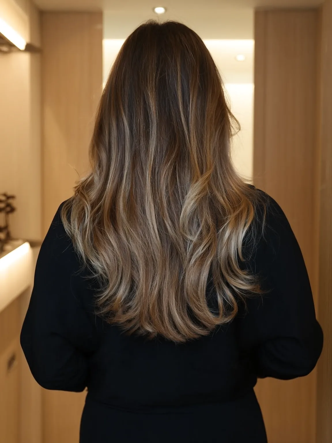 Voluminous Sandy Blonde Balayage Long Layers